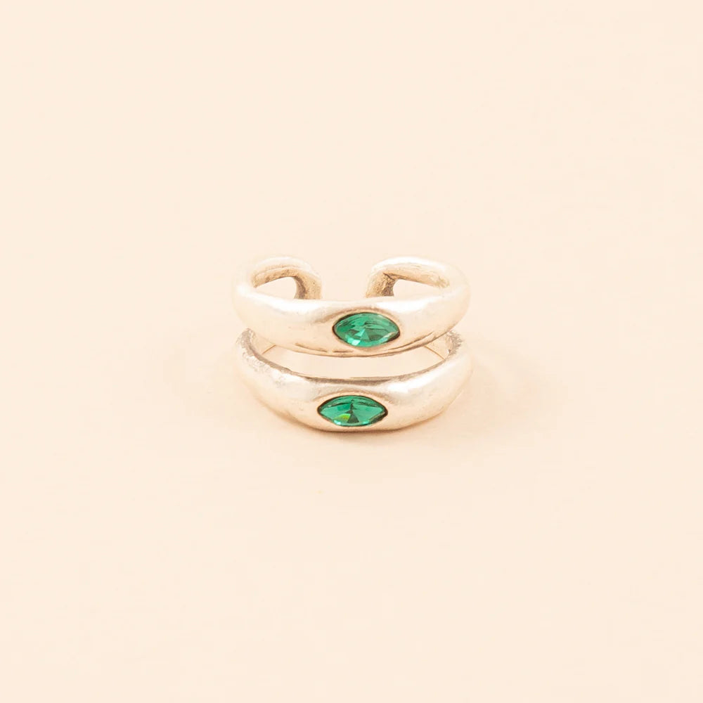 Eve Ring - Green Crystal