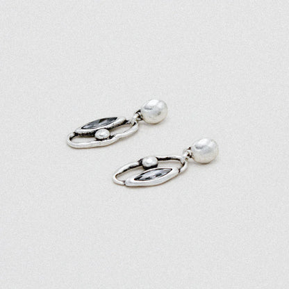 Rae Earrings - Grey Crystal