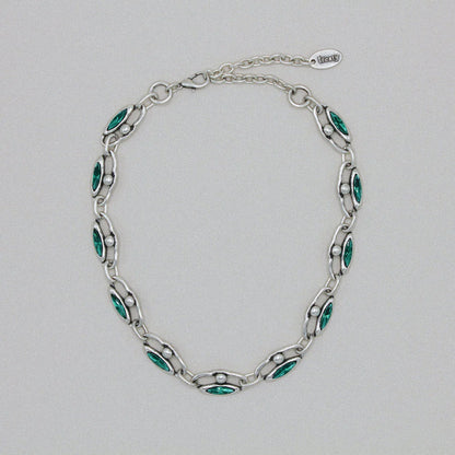 Rae Necklace - Green Crystal