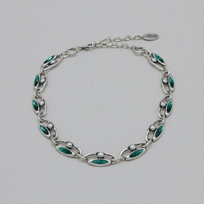 Rae Necklace - Green Crystal