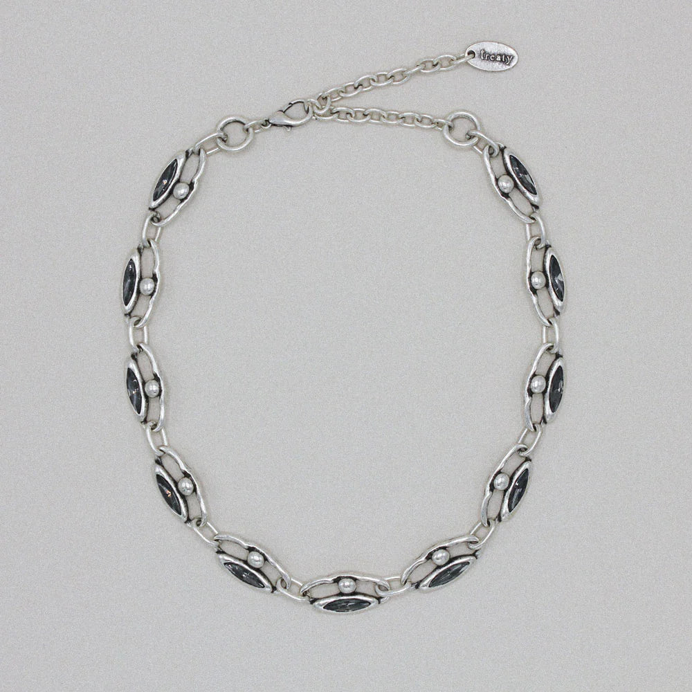 Rae Necklace - Grey Crystal