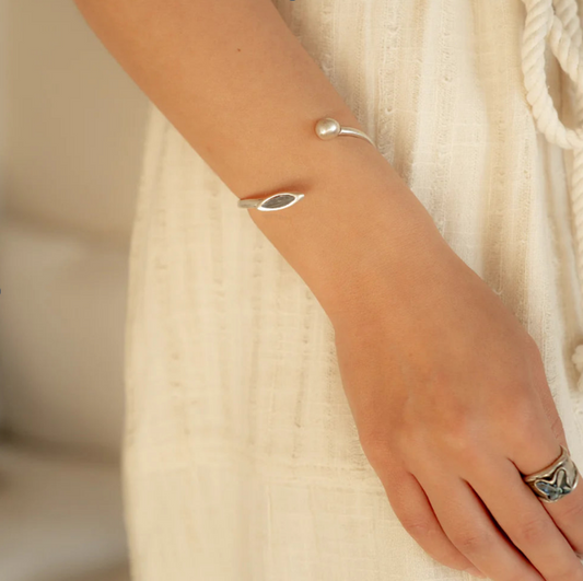 Kennedy Bangle - Grey Crystal