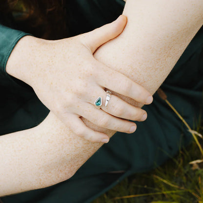 Tahlia Ring Green Crystal